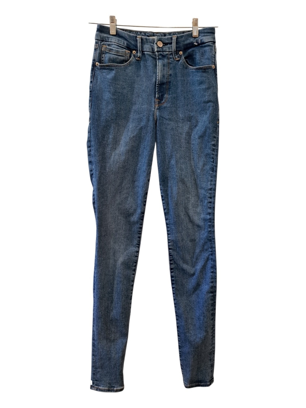 Good American Slim High-Rise Skinny Jeans in Blue Denim Size 6-12
